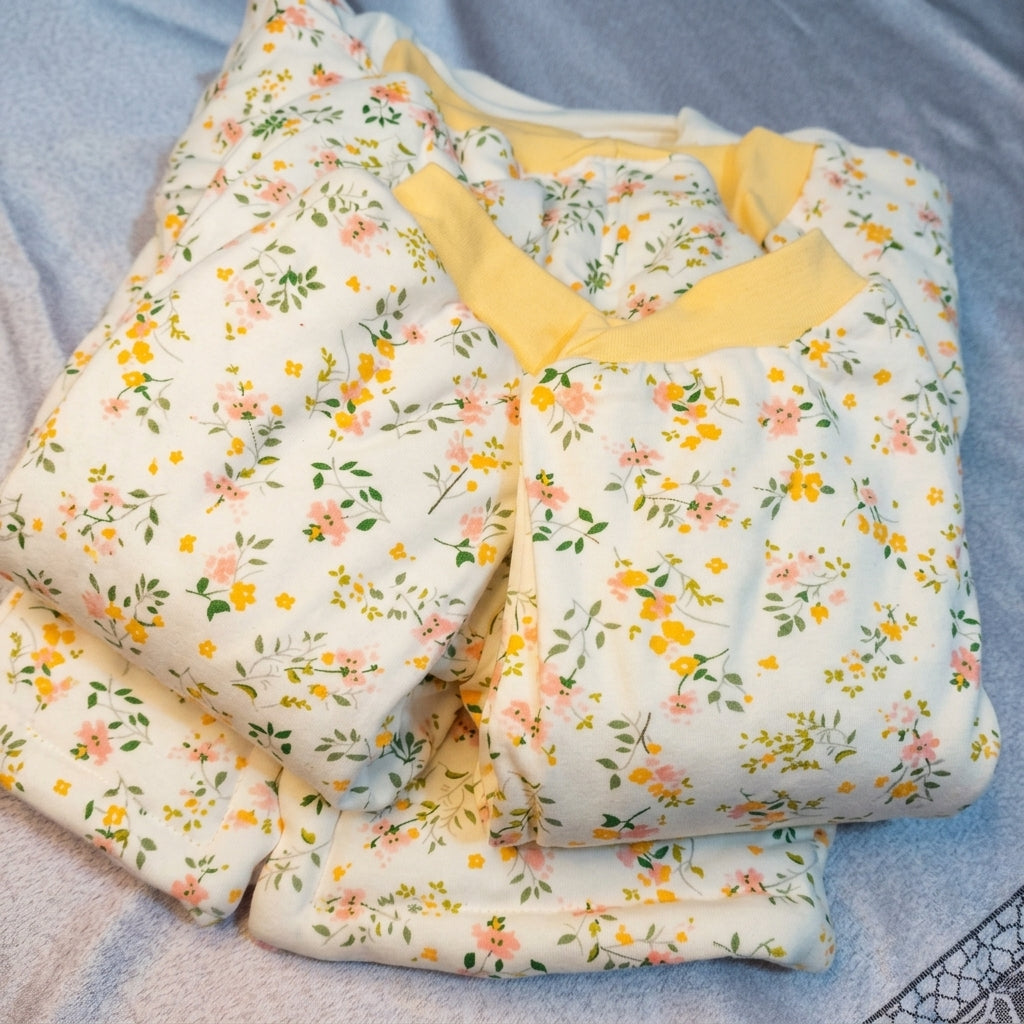 Floral Jacket High Quality Soft Cotton Padded Winter Set (Jacket + High-Waist Pants)