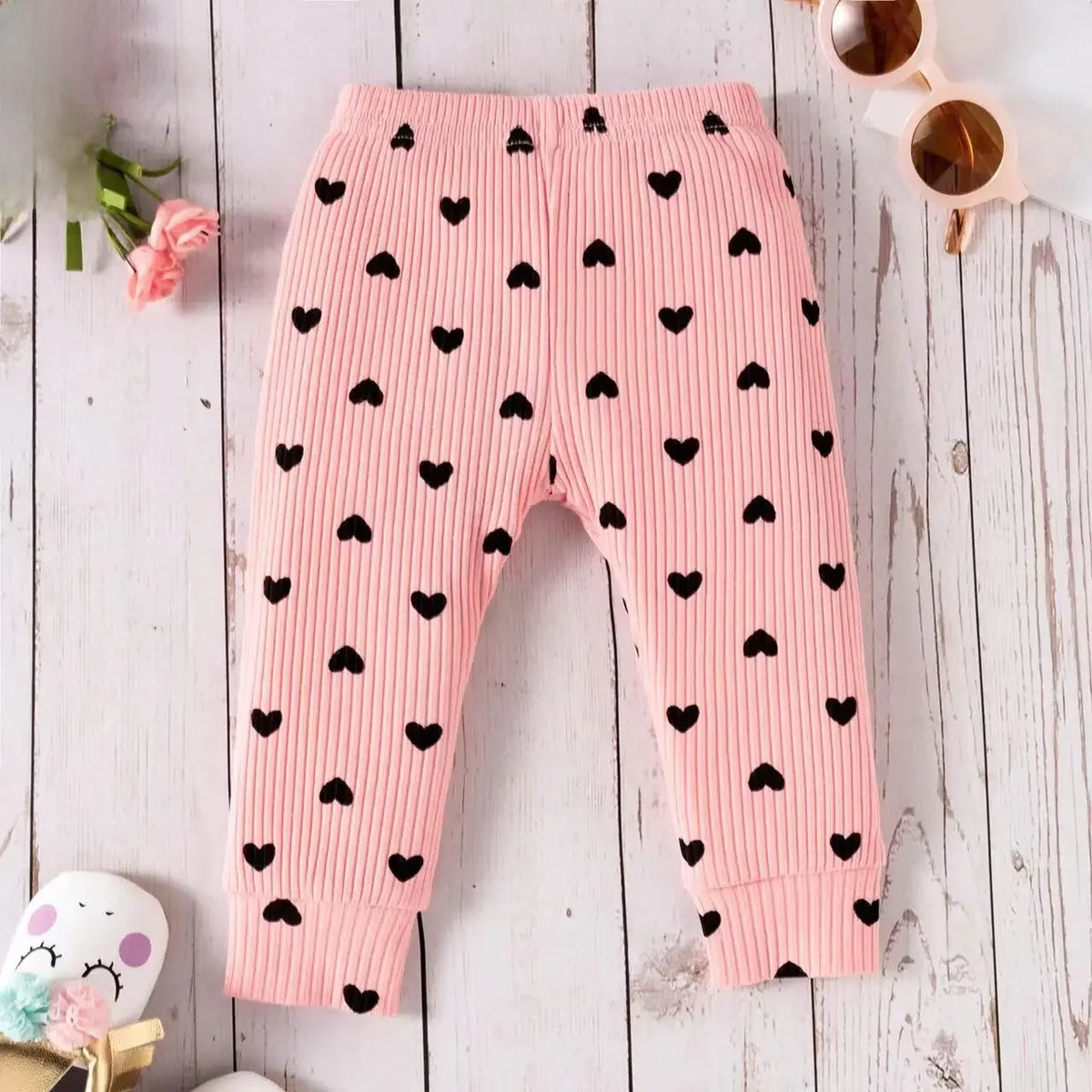 3-Piece set-Long Sleeve Romper + Long Pants + Headband Cotton