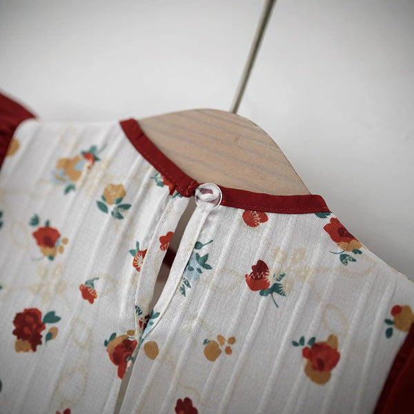 Little Princess Premium Silk-Chiffon Cotton-Lining Vintage Floral Party Frock-Imported