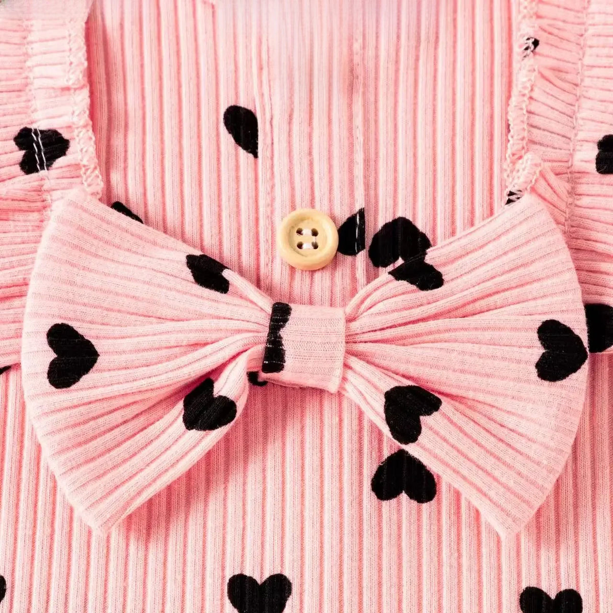 3-Piece set-Long Sleeve Romper + Long Pants + Headband Cotton