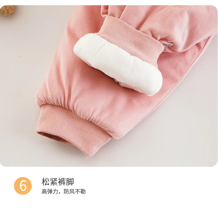Floral Jacket High Quality Soft Cotton Padded Winter Set (Jacket + High-Waist Pants)
