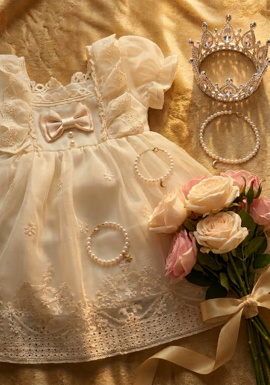 French lolita pearl bow princess dress 🌸