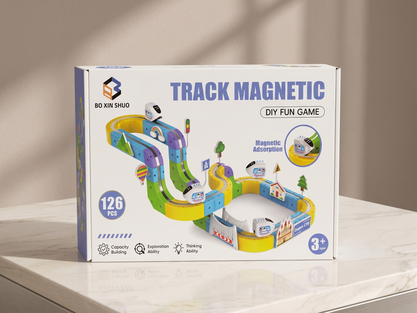 126-Piece STEM Magnetic Train Set