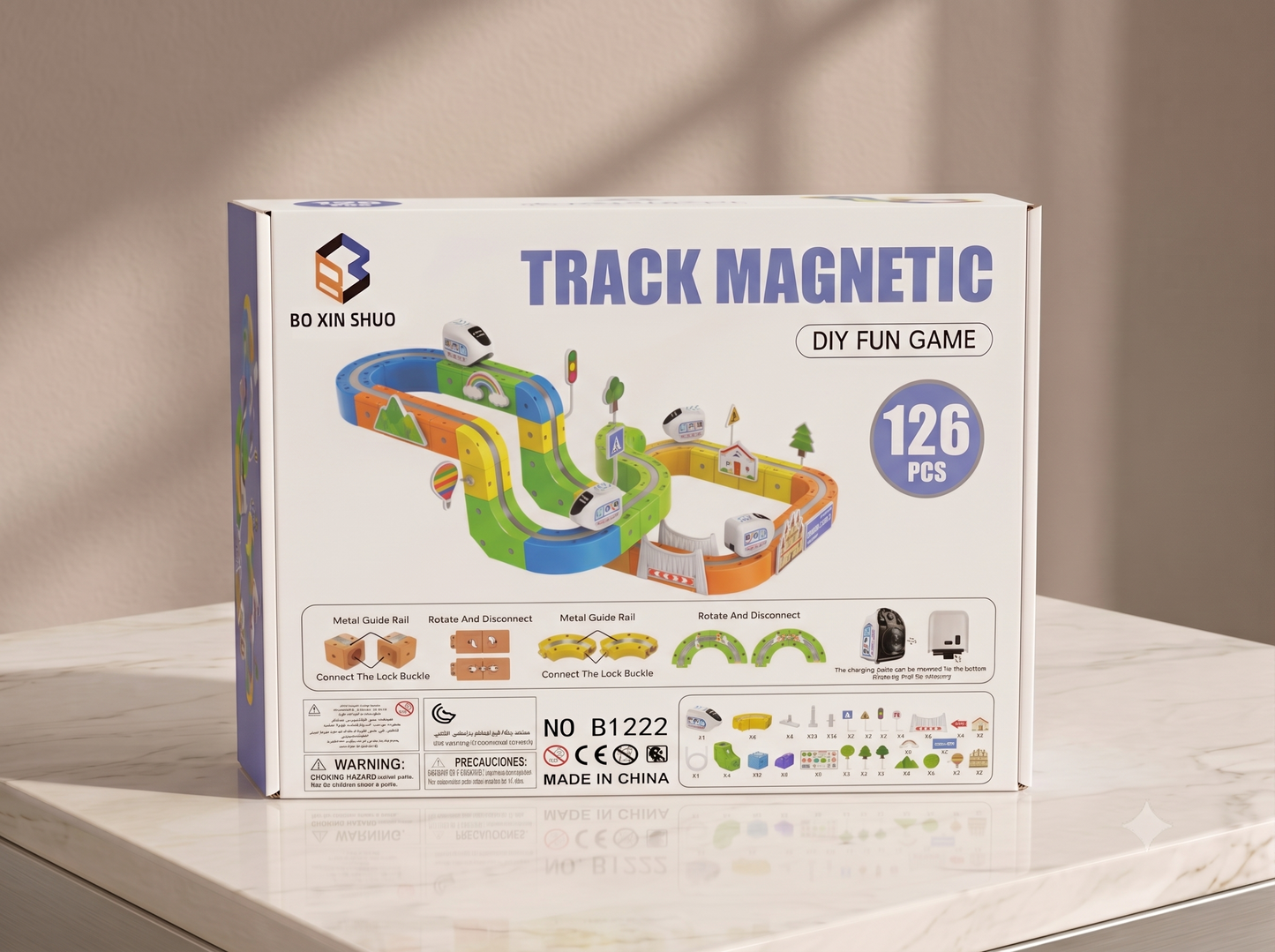 126-Piece STEM Magnetic Train Set