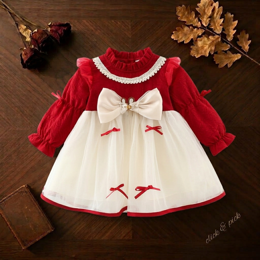 👑 Little Princess Royal Tulle Winter Holiday Dress ✨