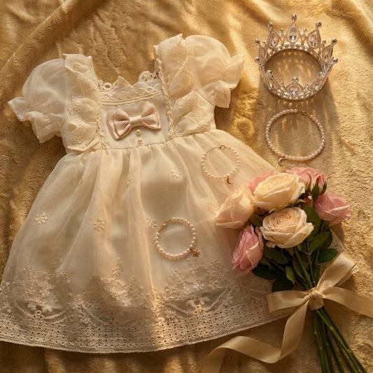 French lolita pearl bow princess dress 🌸